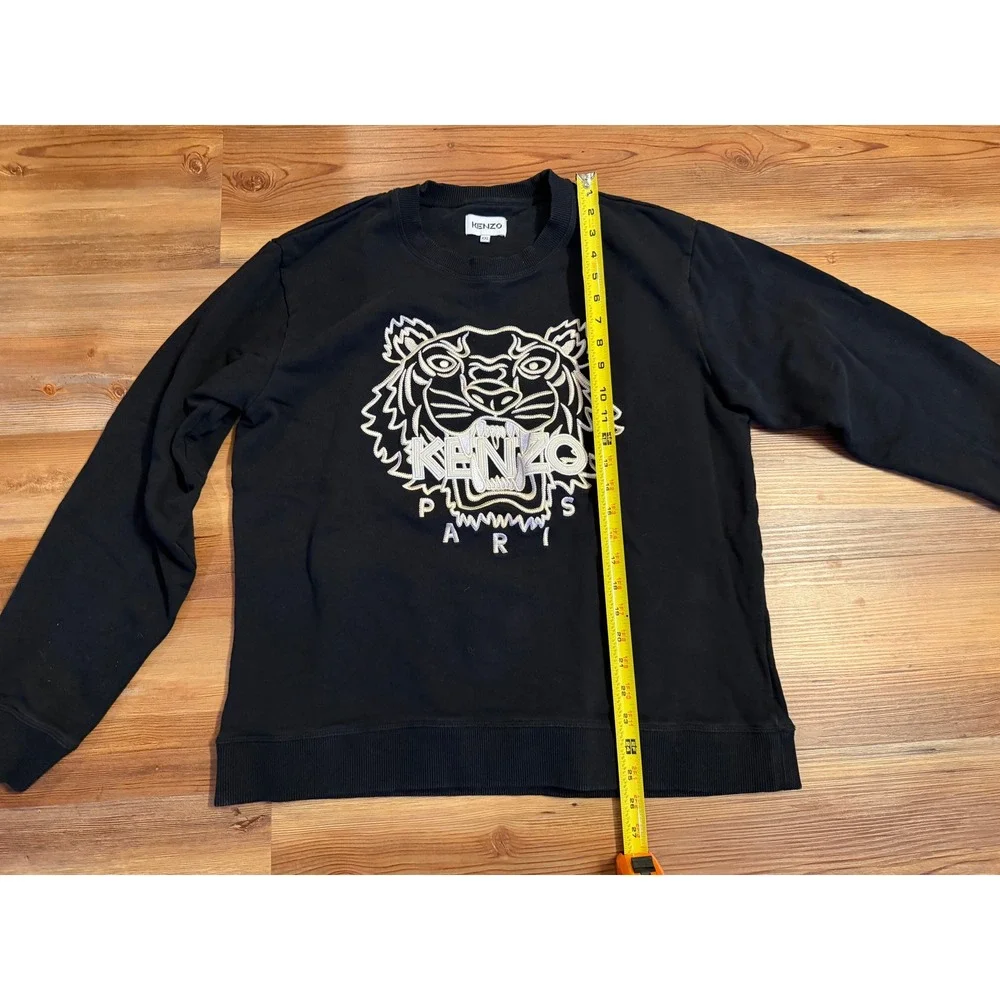 Kenzo Paris Mens Tiger Head Embroidered Crewneck Sweatshirt Black XXL